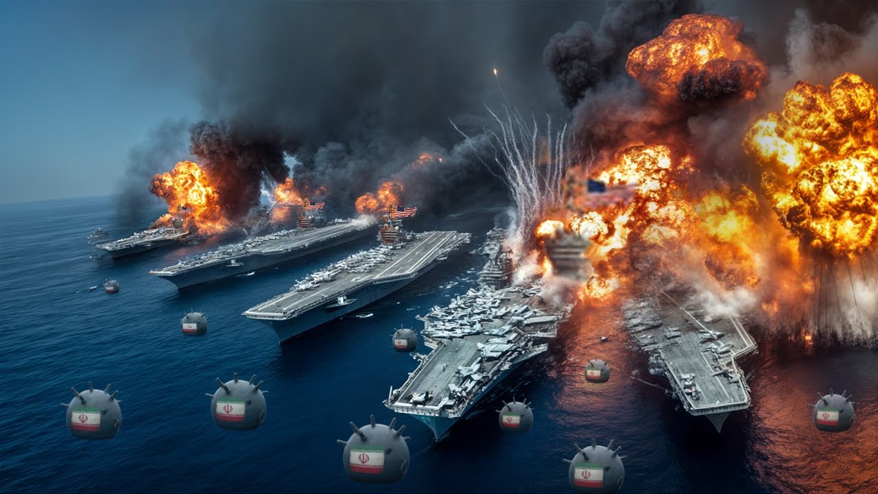 JEBAKAN RANJAU LAUT IRAN HANCURKAN KAPAL PERANG AMERIKA!? Ratusan Angkatan Laut Amerika Tewas?